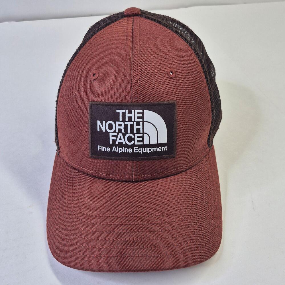 The North Face Hat Cap Snap Back Brown Mesh Trucker Patch Logo Mens One Size